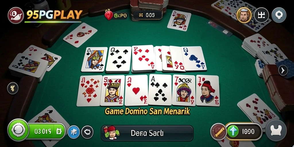 Tampilan menarik gameplay domino 95PGPLAY yang seru dan kompetitif.