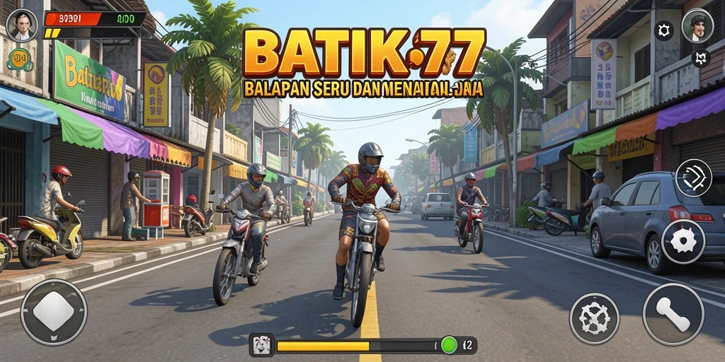 Tangkapan layar gameplay BATIK77 dengan aksi balapan yang menegangkan.
