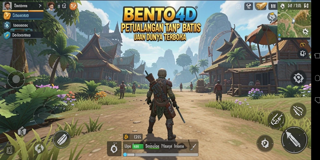 Screenshot gameplay BENTO4D menampilkan keindahan dunia terbuka yang luas.