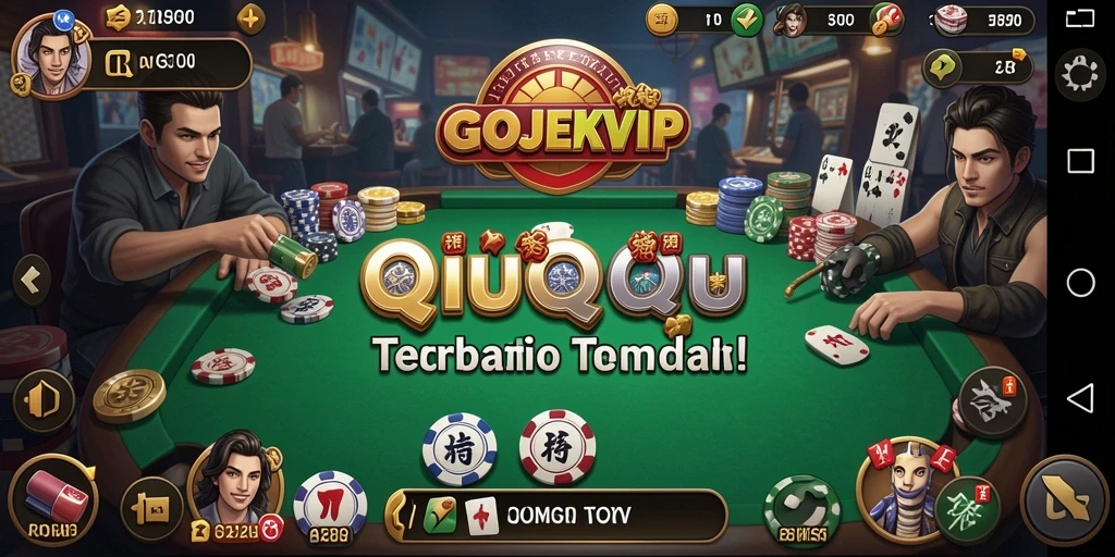Screenshot GOJEKVIP yang menunjukkan gameplay QiuQiu yang seru.