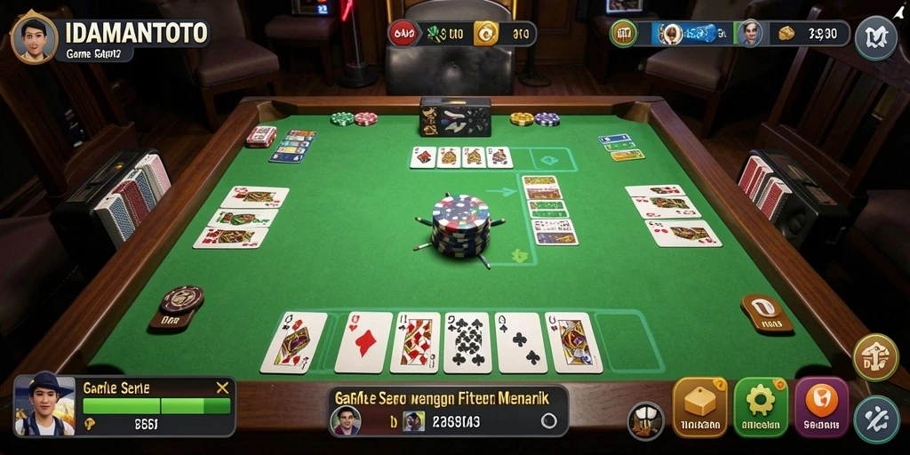 Tampilan screenshot gameplay IDAMANTOTO yang penuh aksi Gaple.