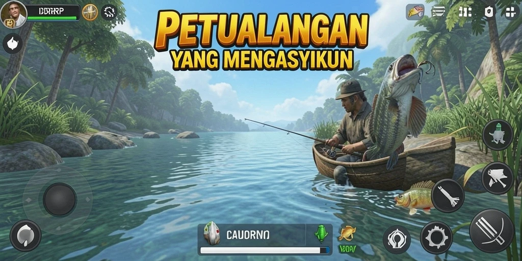 Tangkapan ikan besar dalam gameplay memancing IDRRP yang seru.