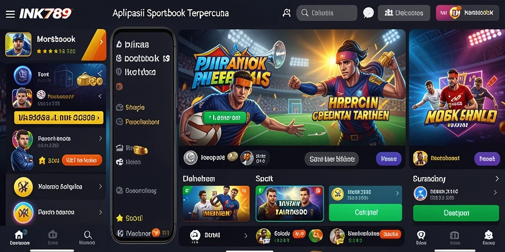 Screenshot INK789 menampilkan antarmuka taruhan olahraga yang menarik.