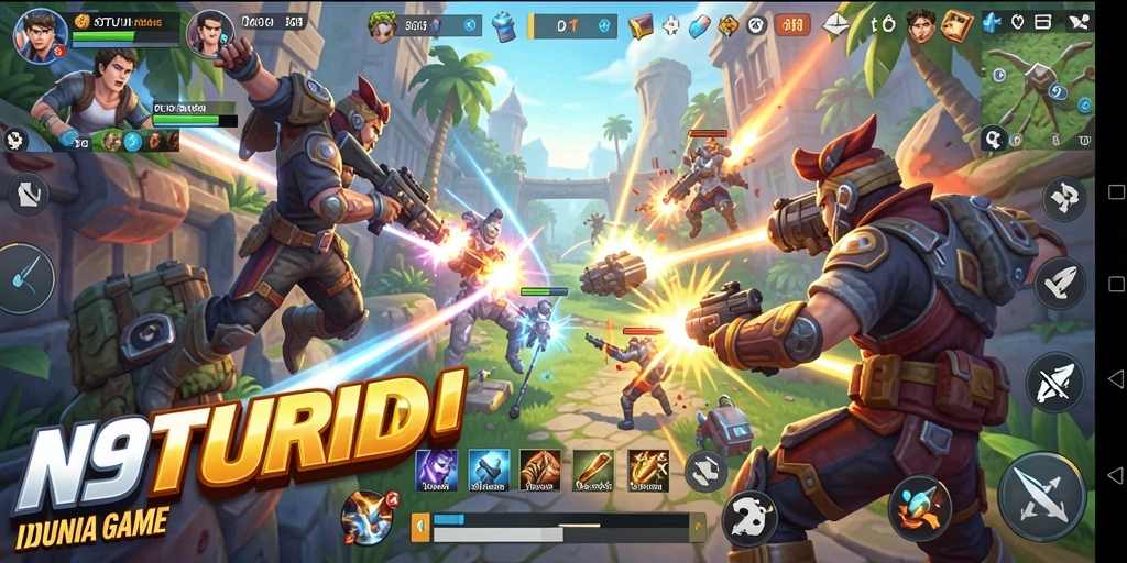 Gameplay seru dalam N9TURBO yang penuh aksi.