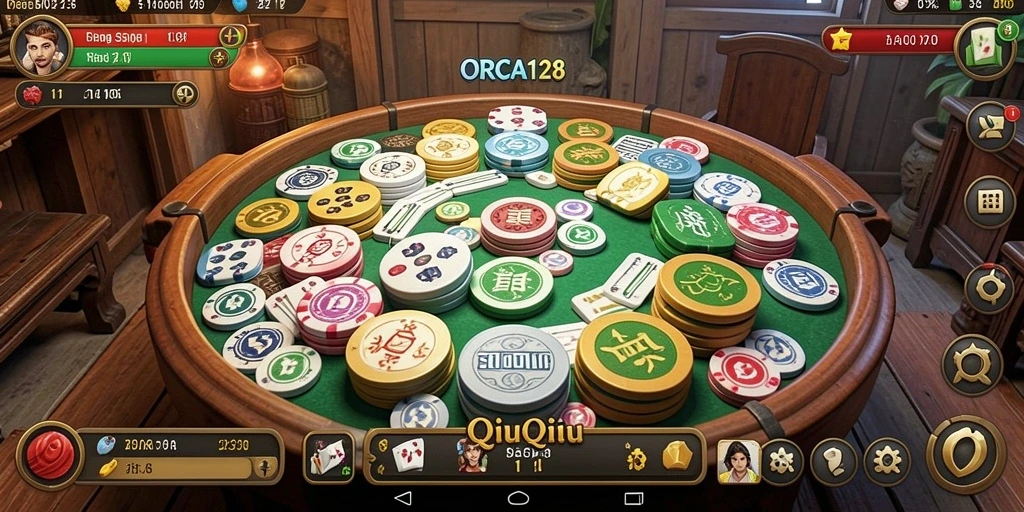 Screenshot gameplay ORCA128 yang menampilkan aksi seru permainan QiuQiu.