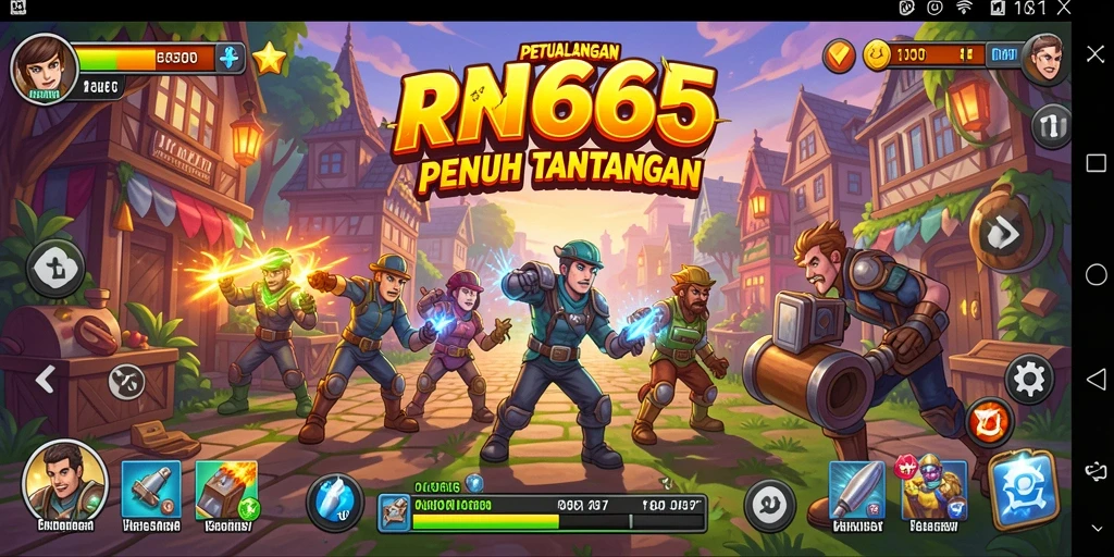 Screenshot gameplay <strong>RR666</strong> menampilkan aksi seru penuh warna dan karakter unik.