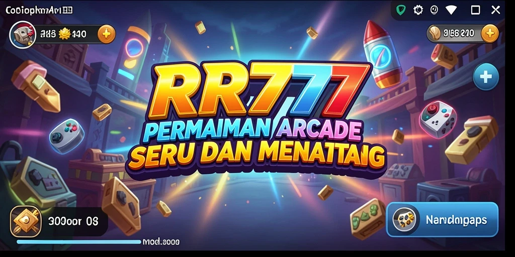 Screenshot utama RR777 menampilkan gameplay seru dan karakter ikonik.