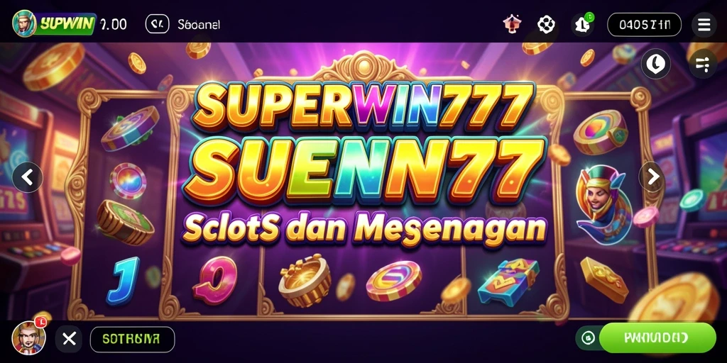 Tampilan gameplay menarik dari SUPERWIN777 dengan berbagai tema slot.